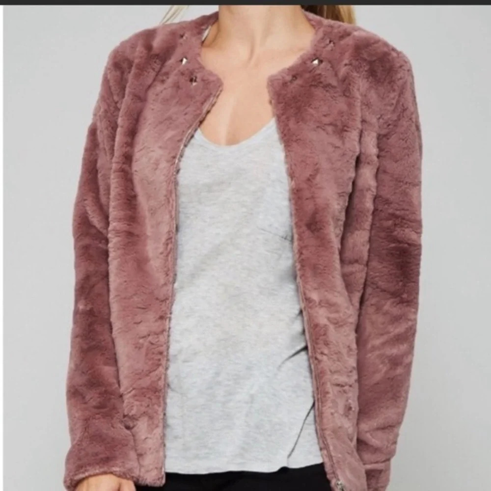 Promesa Studded Teddy Jacket, Mauve, Large - Picture 4 of 11